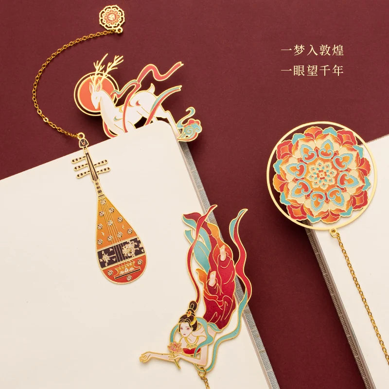 Dunhuang bookmarks, brass metal bookmarks, creative ancient style museum, cultural and creative souvenirs, teacher's day gifts,