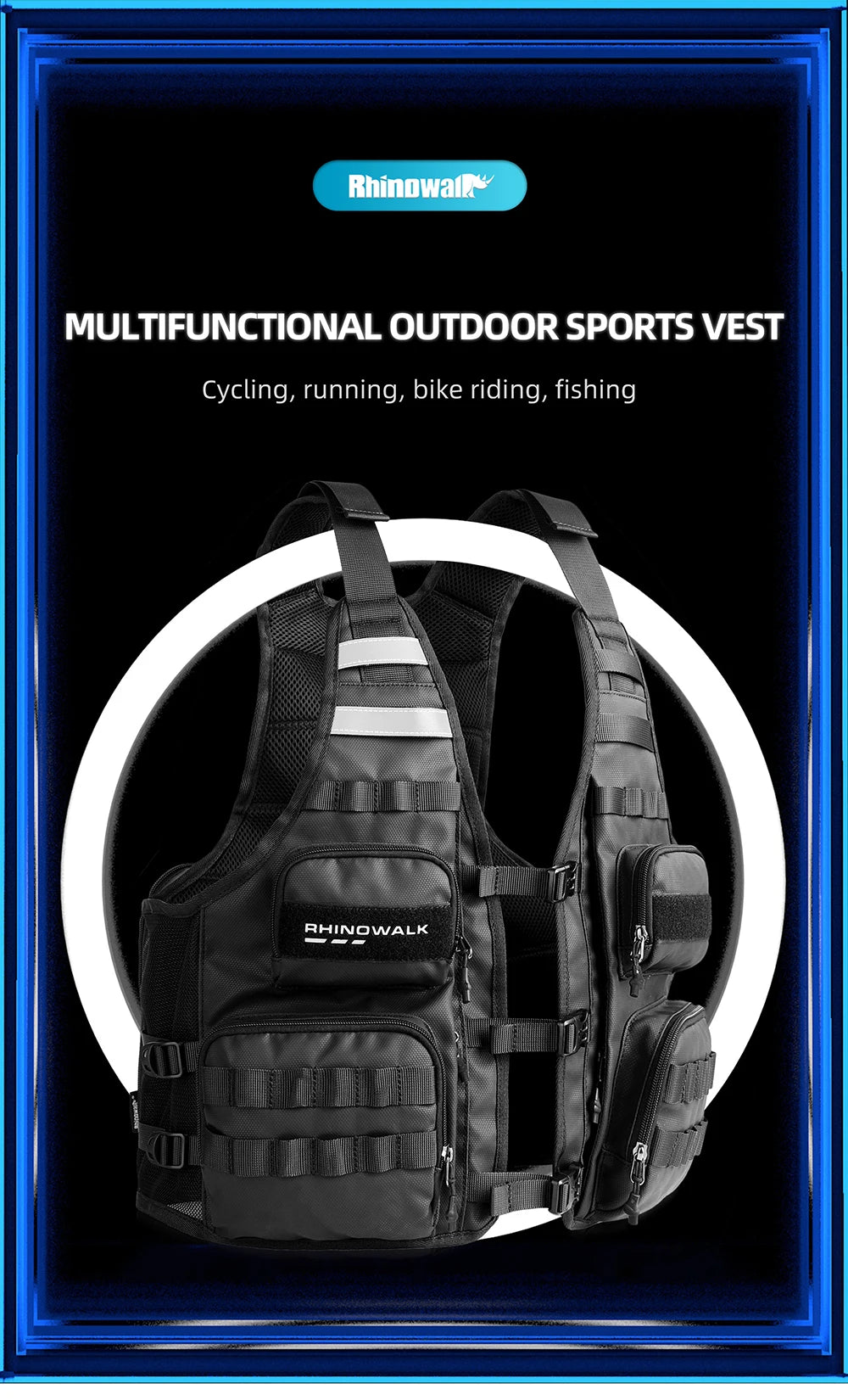 Rhinowalk Motorcycle Vest Adjustable Size Motor Breathable Motocross Vest Motorbike Jacket Backpack Support Water Bag 2L Or 3L