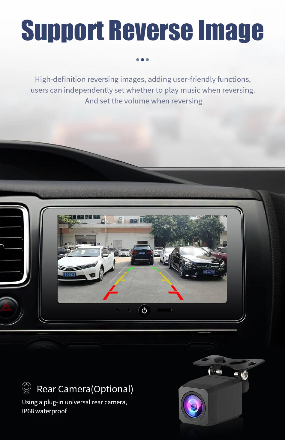 JMCQ USB ADAS Car DVR Dash For Android Auto Multimedia Player Front & Rear Dual Camera Loop Recording Motion Detection Cameras