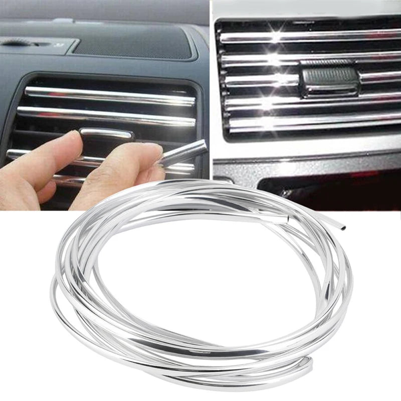 4/6M Car Door Edge Scratch Protector DIY Silver Moulding Trim Strips Chrome Trim Strip Scratch Guard Protector Strips