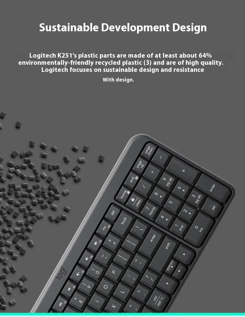 Logitech K251 Bluetooth Keyboard 99 Keys with Stand Holder, Wireless for Mac, IPhone, Android, Tablet, PC - 2025 New Release