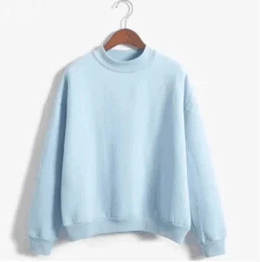 Woman Sweatshirts 2025 Sweet Korean O-neck Knitted Pullovers Thick Autumn Winter Candy Color Loose Hoodies Solid Womens Clothing