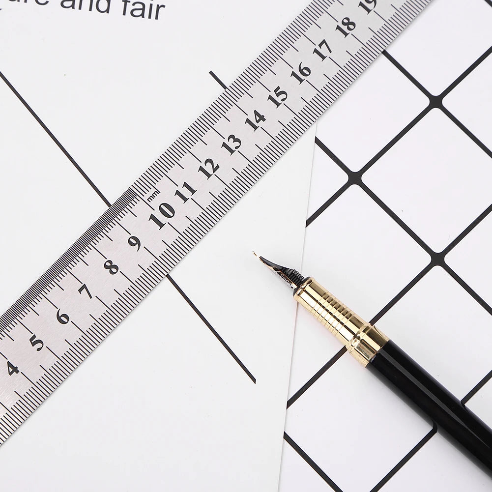 Stainless Steel Metal Straight Ruler Precision Double Sided Precision Measuring Tool Scale Metric Ruler Accessories 15-40cm