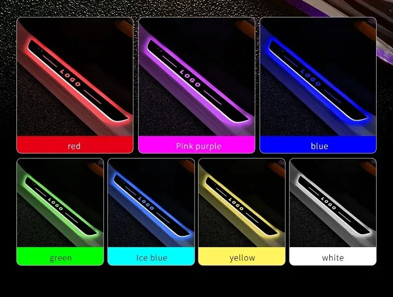 New style Car Door illuminated Sill light Logo Projector Lamp USB Power Wireless LED RGB Welcome Car Scuff Plate Pedal Light