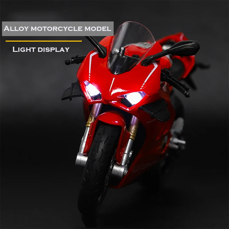 V4S motorcycle 1:12 simulation alloy locomotive model finished men's living room metal car ornament figure