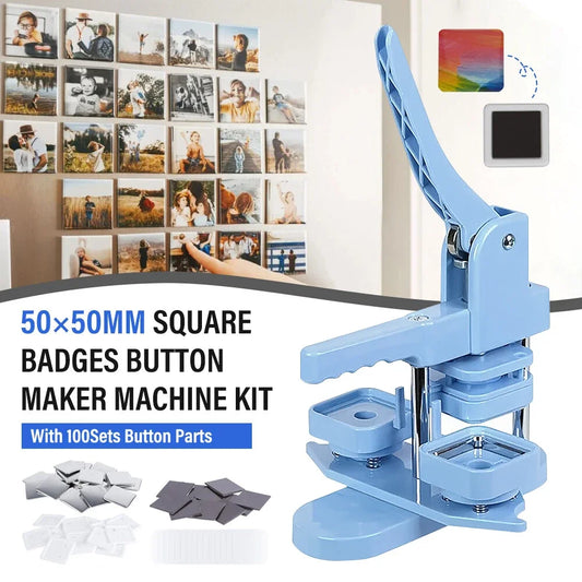 50*50mm 2inch Square Fridge Magnet Making Machine Kit / Square Pin Badge Button Making Machine Kit for DIY Personalized Gift