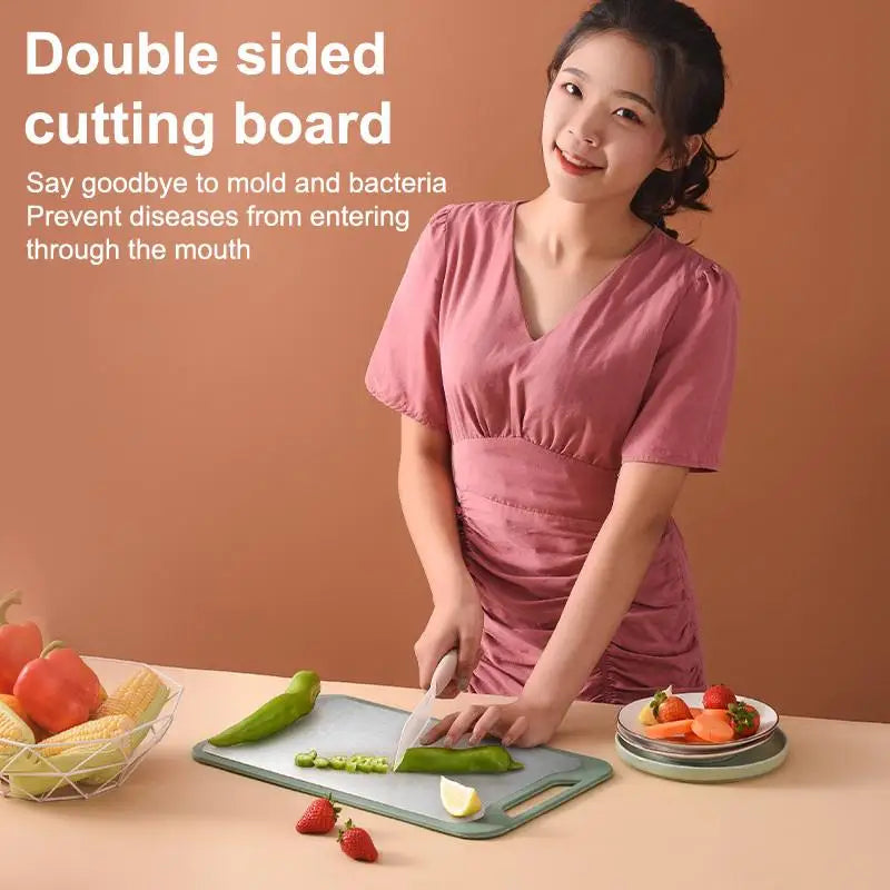 Double-sided Multifunctional Cutting Board Vegetables And Meat Chopping Cutting Board Two Sides Stainless Steel Plastic