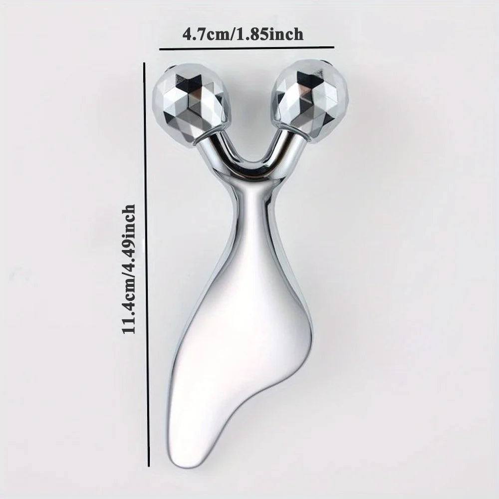 2 IN 1 3D Facial Massager & Gua Sha Massage Tool Cold Roller For Face Eyes Chin Lift Tightening Skin Tool Sculpting Beauty Tools