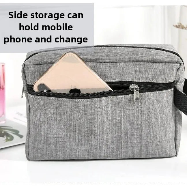 Multifunctional Simple Waterproof Oxford Cloth Cosmetics Bag Thickeneded Double-layer Cosmetic Bag Large Capacity Portable St...