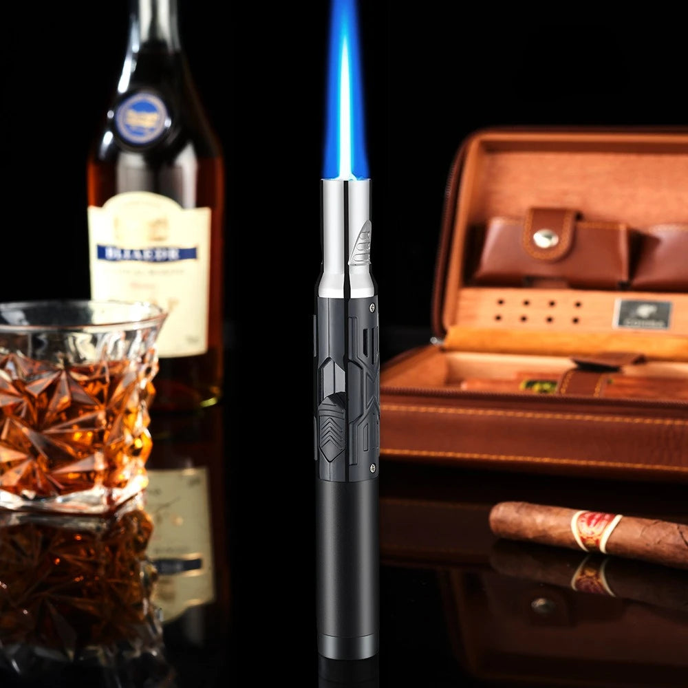 New High Temperature and High Power Spray Gun Lighter Metal Windproof Flame Spray Cigar Outdoor Butane Inflatable Torch Lighter