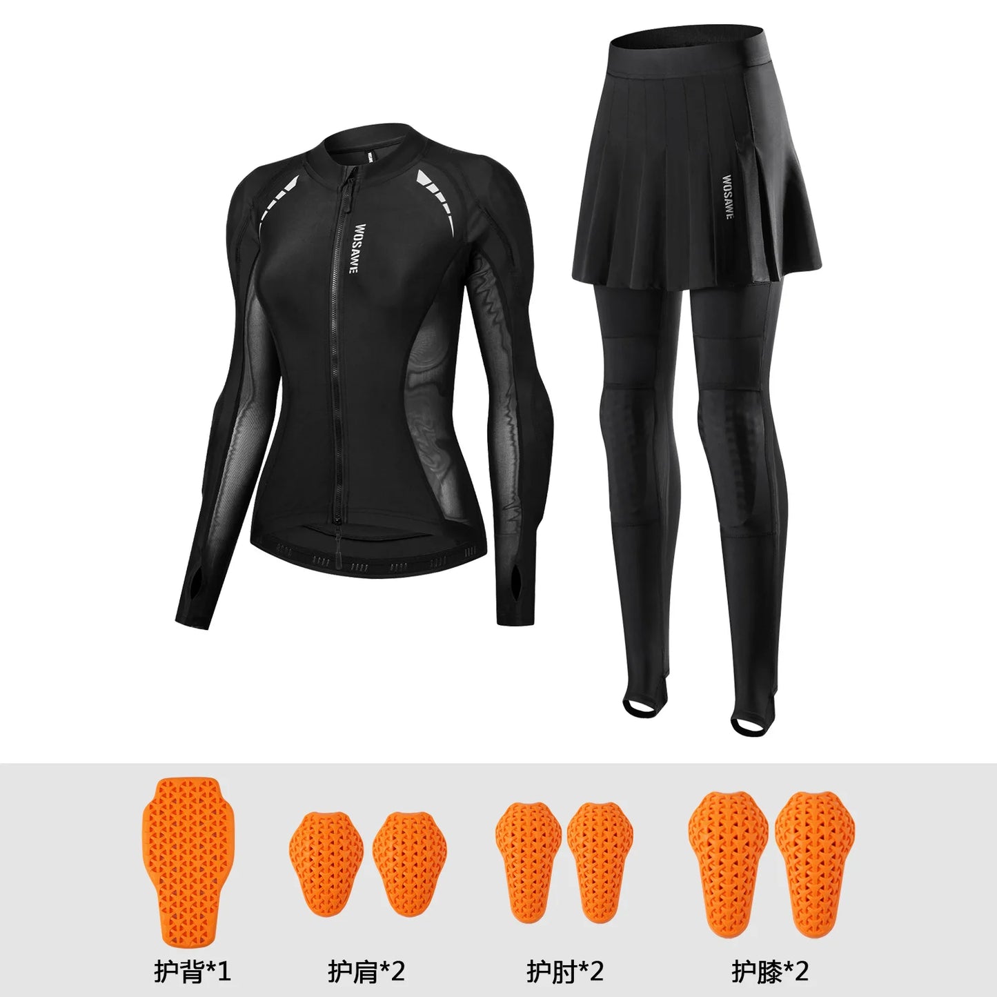 Knight suit women's spring/summer cycling wear Breathable motorcycle protection soft protective jacket top culottes