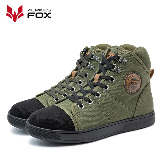 Vintage Motorcycle Riding Shoes Men's and Women's Casual Short Boots Fall-proof Breathable Motorbike Riding Protective Shoes