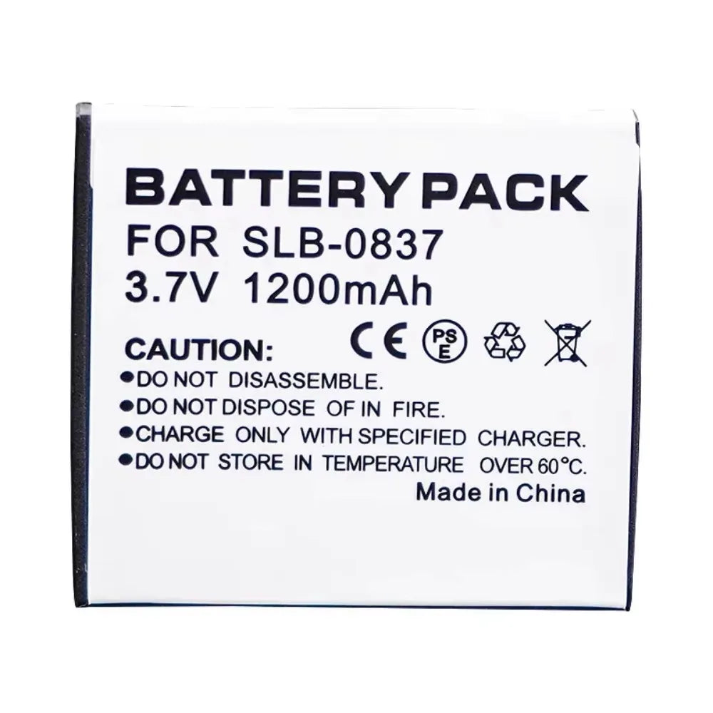 3.7V 1200mAH SLB 0837 SLB0837 SLB-0837 Camera Battery + USB Charger Suitable for Samsung Camera NV3 NV5 NV7 I5 I6 I50 I70 L73