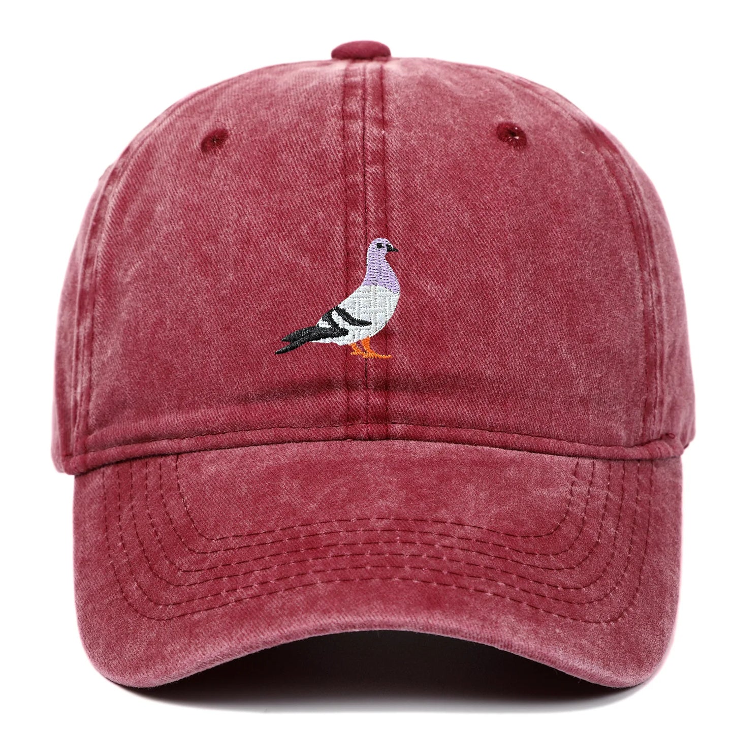 Spring New Pigeon Embroidery, Water Wash, Sun Protection Sun Hat for Men and Women Outdoor Sports, Fishing, Sun Protection Baseb