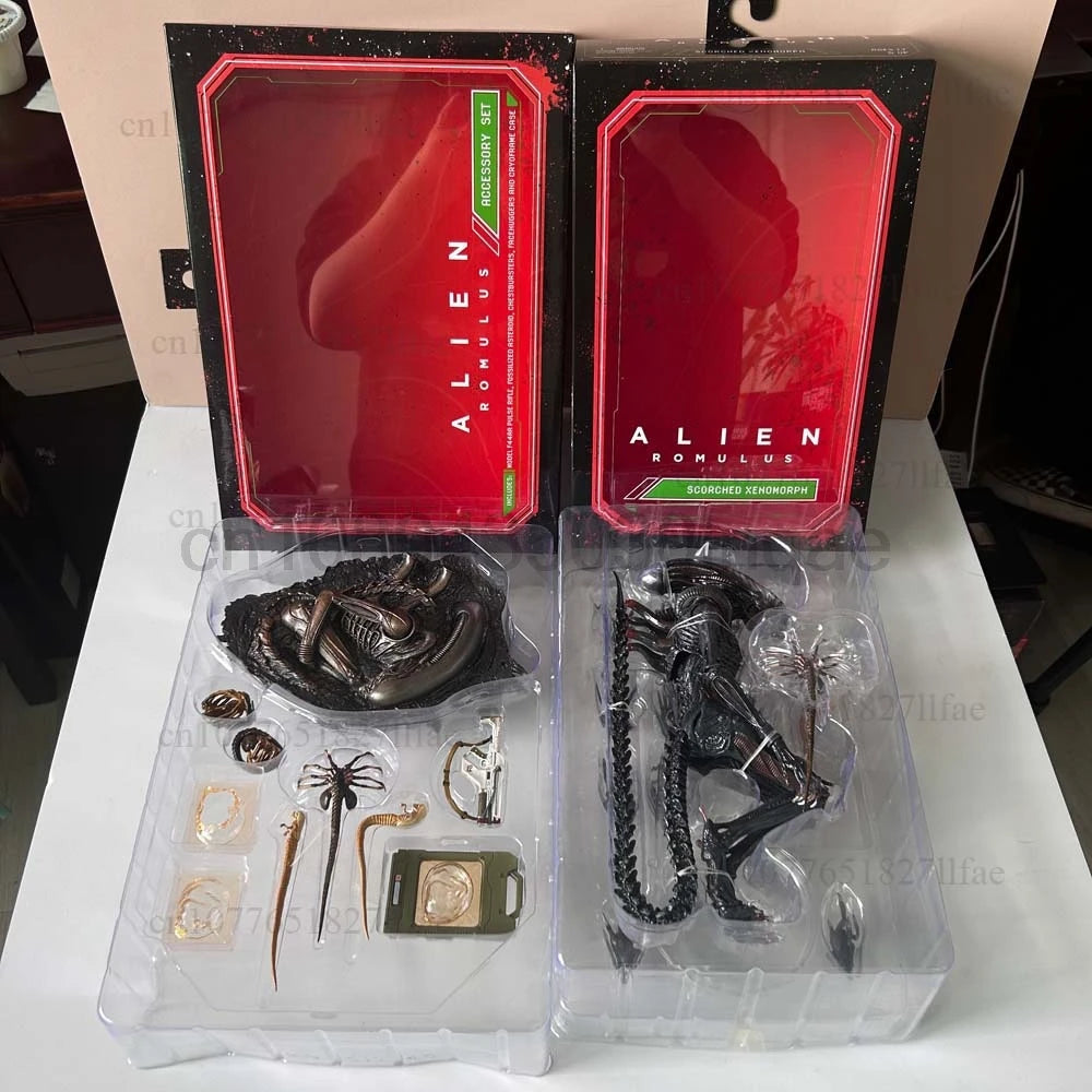 NECA The ALIEN Romulus Facehugger Ultimate Scorched Xenomorph and Accessory Set Action Figure Model Toy Room Decor Child Present