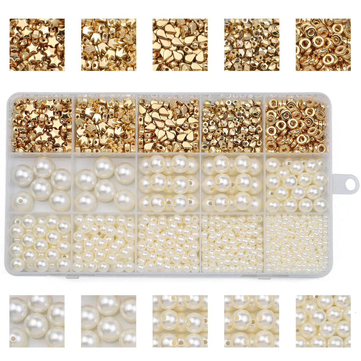 1240PCS 10*17CM CCB Imitation Pearl Acrylic Spacer Loose Beads DIY kit Box For Bracelet  Necklace Jewelry Making Accessories