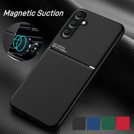 Rugged Non-Slip Case for Samsung Galaxy M15 M35 5G Protective Cover Magnetic Suction Holder Coque Fundas Capa