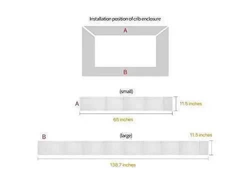 Breathable Bed Rail Bumper for Baby Safety Multi-Color Soft Mesh Toddler Bed Rail Guard for 4-Panel and Small Baby Cribs