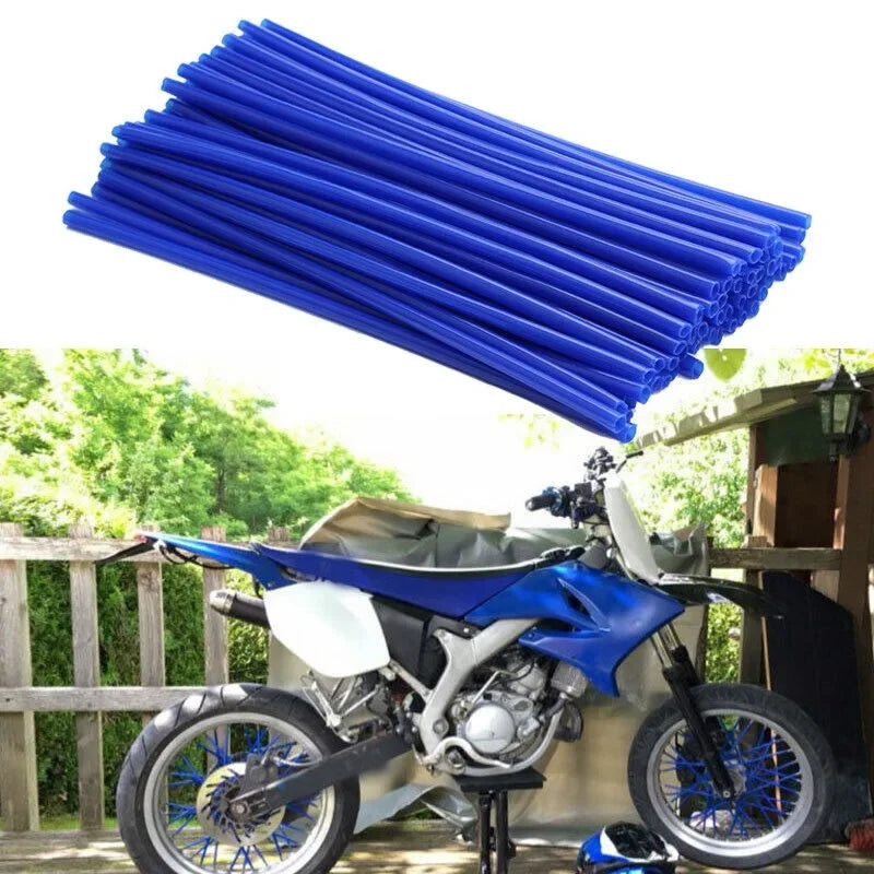 72Pcs Motorcycle Dirt Bike Spoke Skins Covers Wraps Wheel Rim Guard Protector