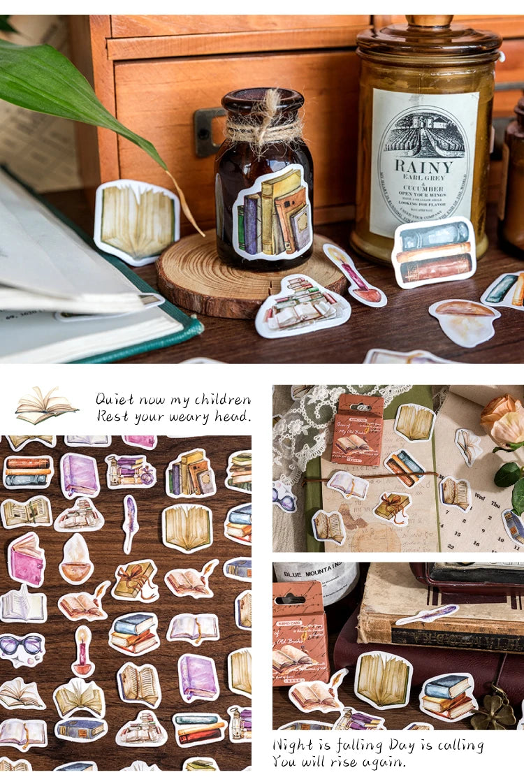 46 sheets Mini Box Packaged Stickers Collection Handbook Pattern Collage DIY Sticker Sticker Book