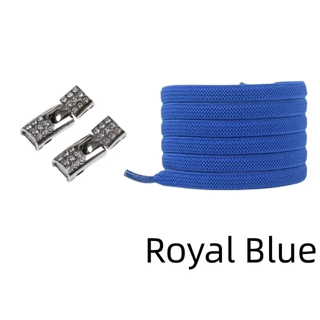 Elastic Laces Sneakers Diamond Cross Locks Shoelaces Without ties Kids Adult 8MM Width No Tie Shoe laces Rubber Bands Shoelace