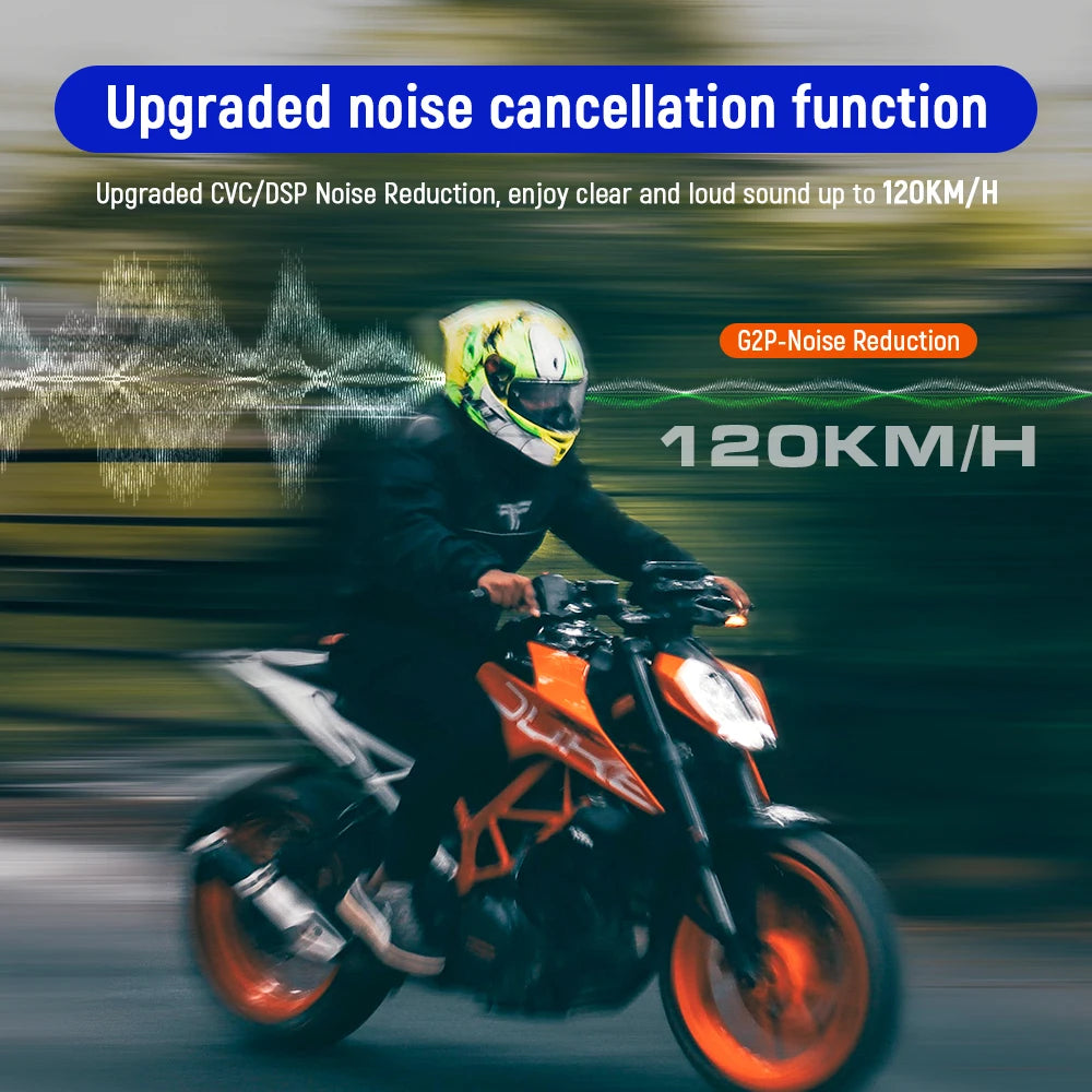 LEXIN-G2P Motorcycle Bluetooth Helmet Intercom,Upgradednoise Cancellation Headphones,6 Color Cases,Hi-fi Stereo Sound Quality