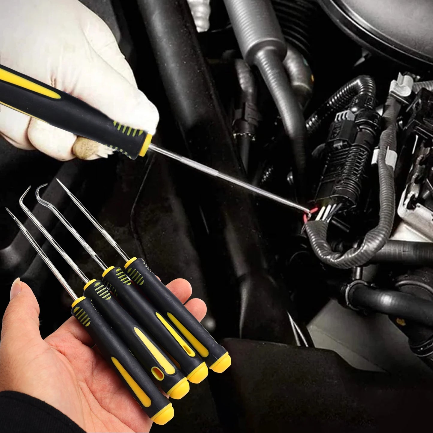 4Pcs Car Oil Seal Screwdrivers Set Auto O-Ring Seal Gasket Pick Puller Remover Tool Kit for Car Repair