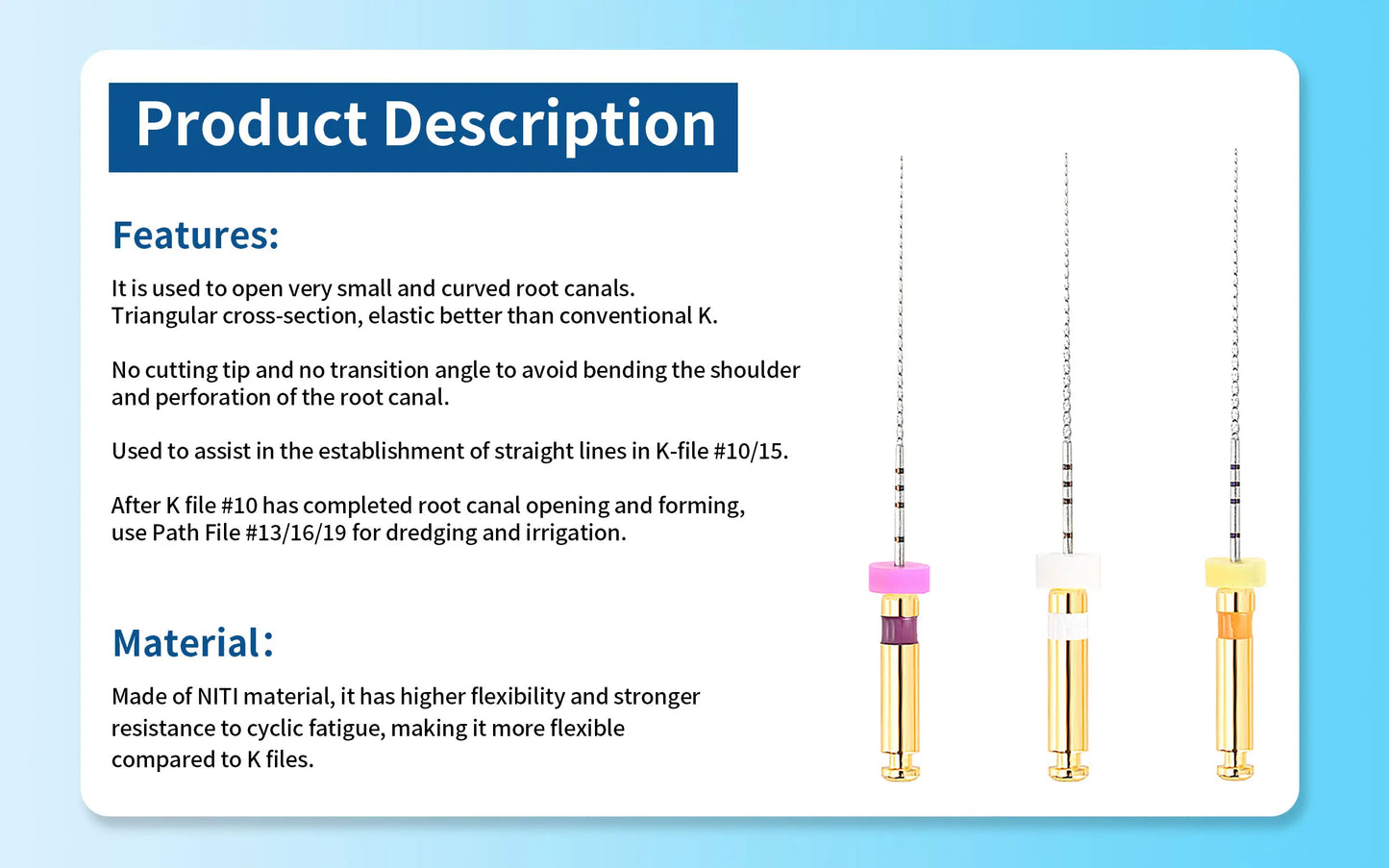 Glin Teeth whitening dental instrument endo rotary endodontic files dental endo motor files  path glide files dentistry