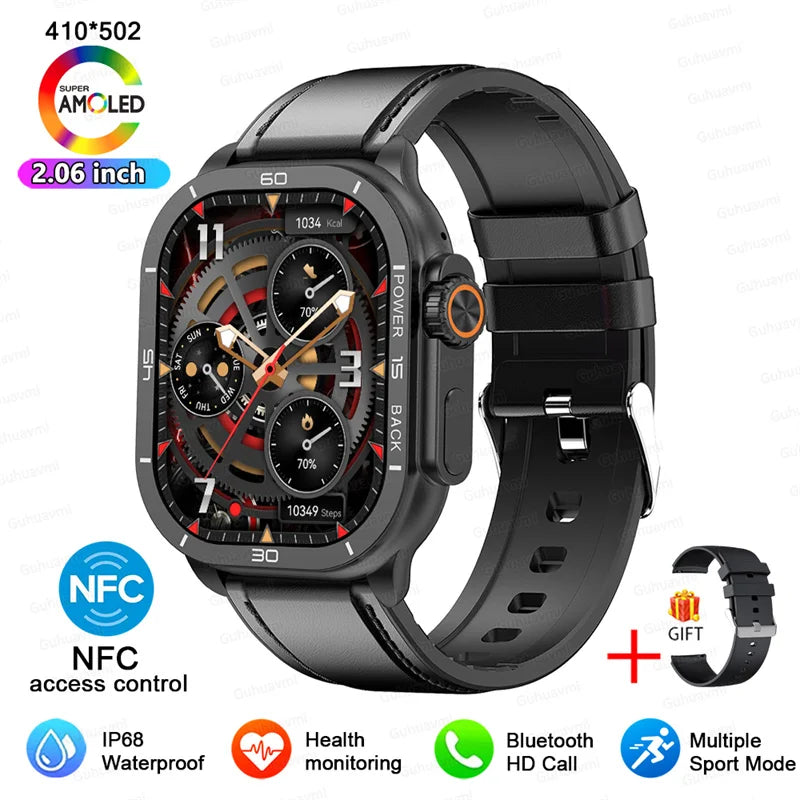 2025 New 49mm Smart Watch Men Women NFC Smartwatch BT Call Waterproof Wireless Charging AMOLED Screen Watch Ultra2 For Apple IOS