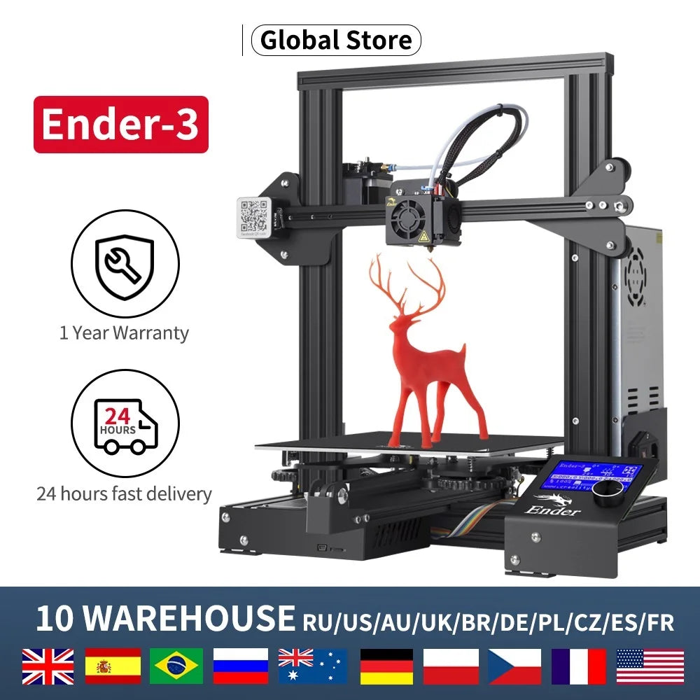 To 3D Ender-3/Ender-3X Printer 32 Bits Mainboard Full Metal Resume Print With Print Size 220*220*250MM