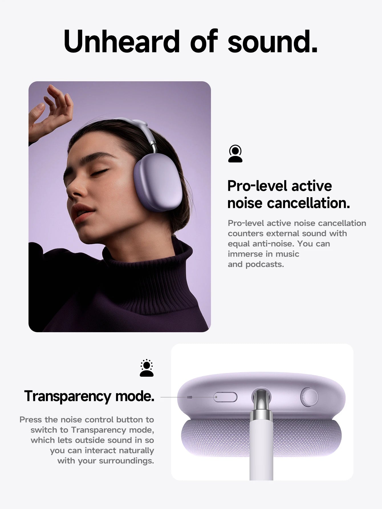 HOCO W65 Plus ANC Noise Reduction Bluetooth Headphones Over The Ear Wireless Big Earphone Hifi Sounds Sport Headsets With Button