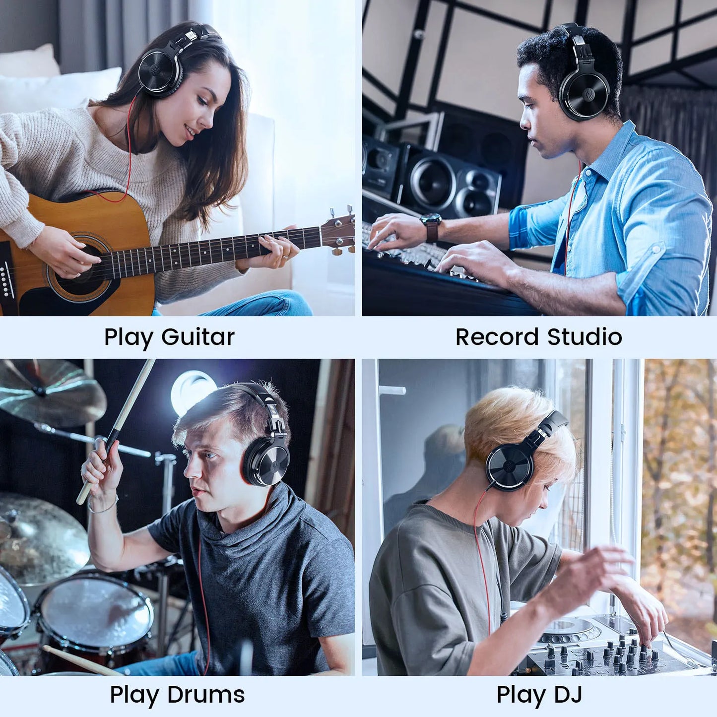 Oneodio Pro 10 Over Ear Headphones Hifi Studio DJ Headphone Wired Monitor Music Headset Earphone With Mic For Phone Computer PC