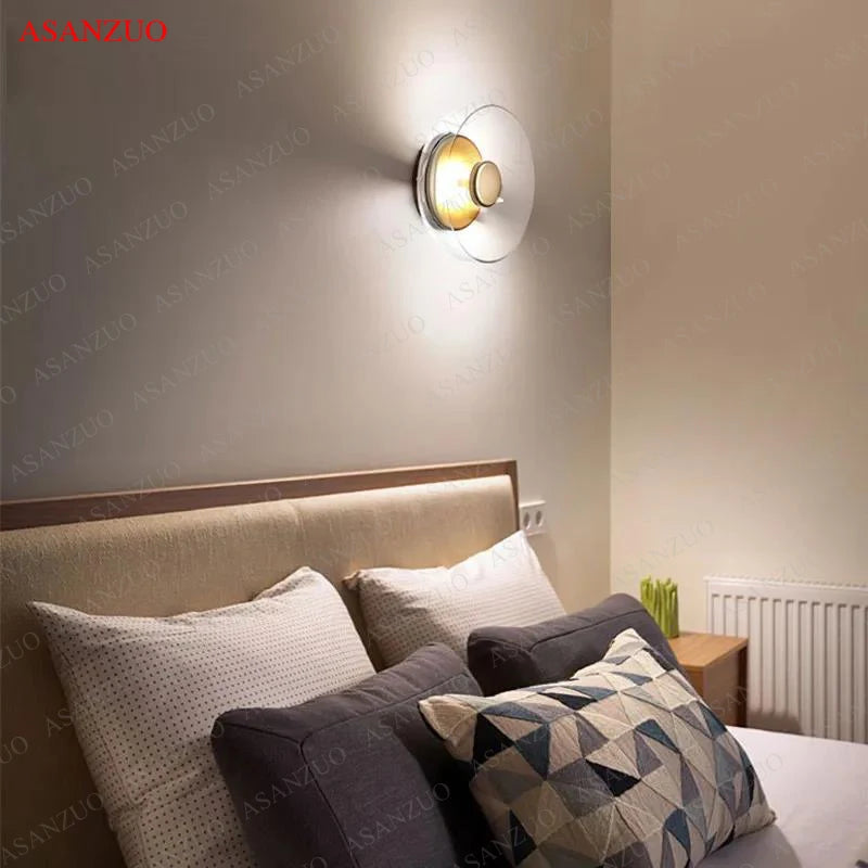 Glass LED Wall Lamp Indoor Decor Glass Bowl Wall sconces Nordic Living Bedroom Bedside Kitchen Lighting Fixtures