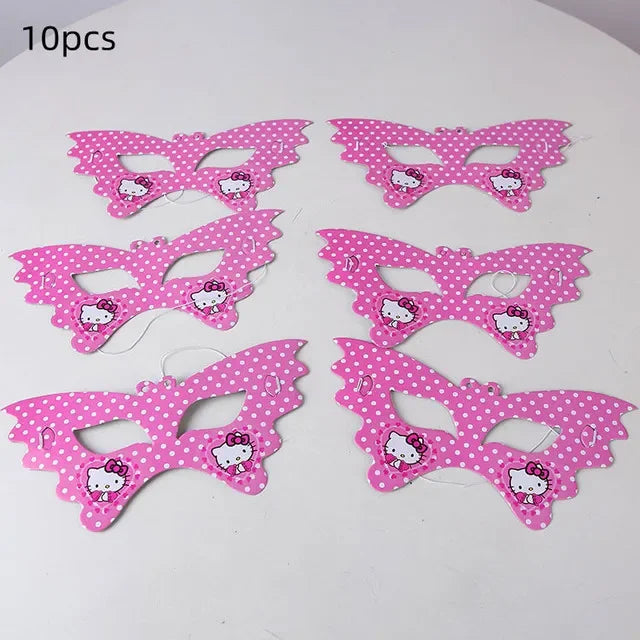 Cute Cartoon Kitty Cat Balloons Set First 5th 6th Birthday Decoration Baby Shower Globos Hello Cake Topper Backdrop Candy Box