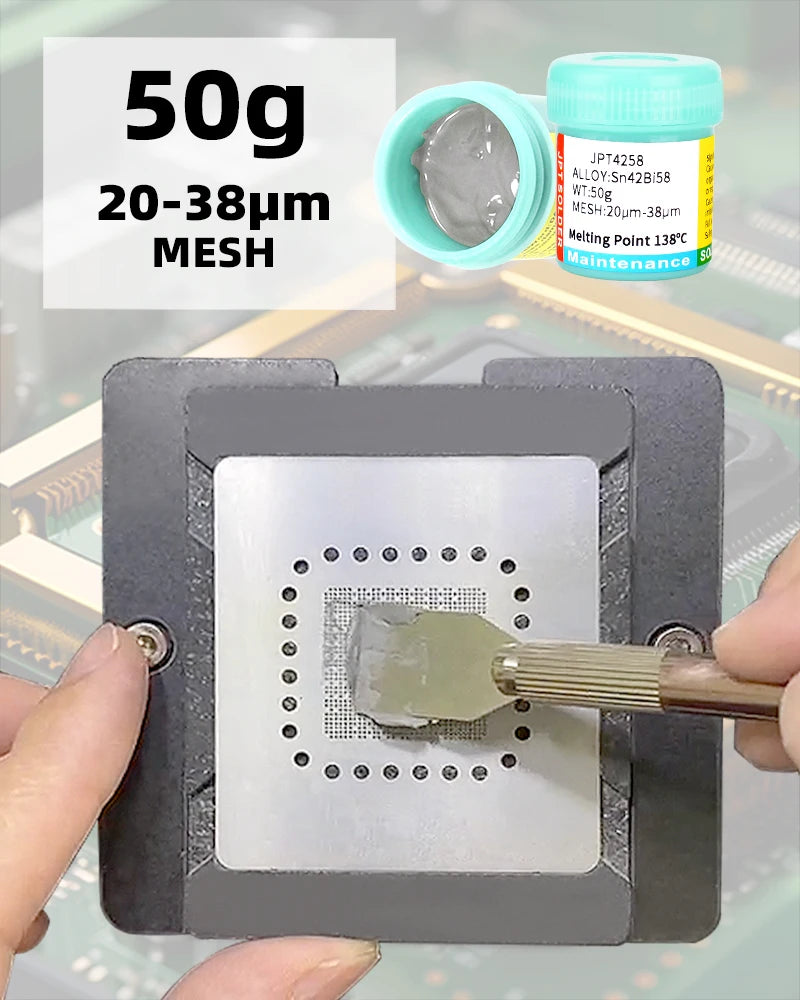 Sn42Bi58 SMD Welding Paste 138 ℃ Low Temperature Lead-free Syringe No Clean Solder Paste For Phone Component Repair