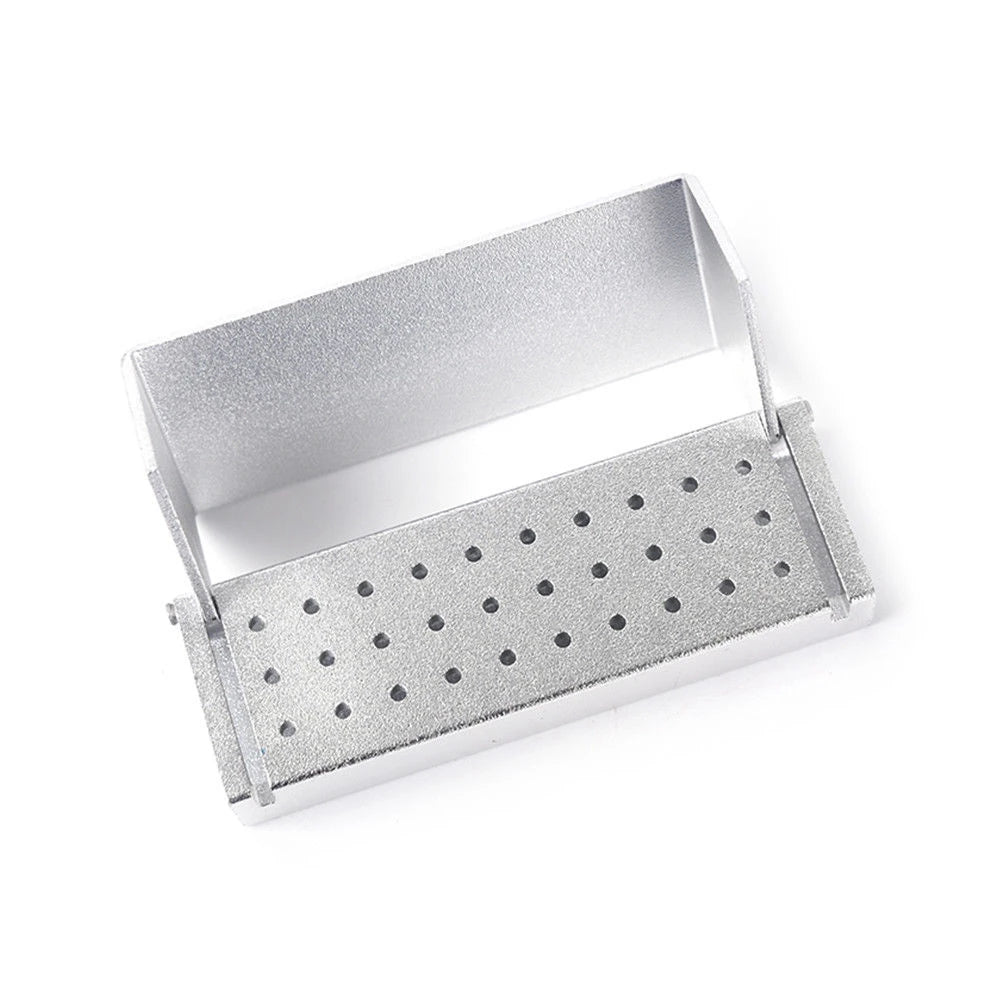 30 Holes Dental Opening Bur Burs Holder Block Disinfection Box Autoclave FG1.6mm