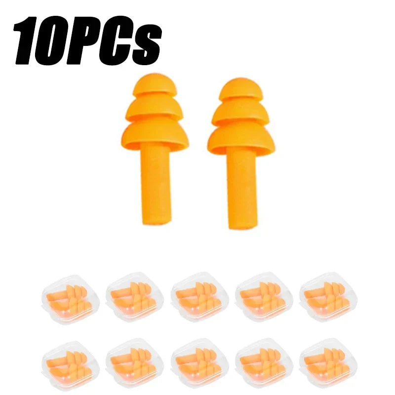 10pcs Soft Silicone Earplugs Waterproof Swimming Ear Plugs Reusable Noise Reduction Sleeping Ear Plugs Hearing Protector