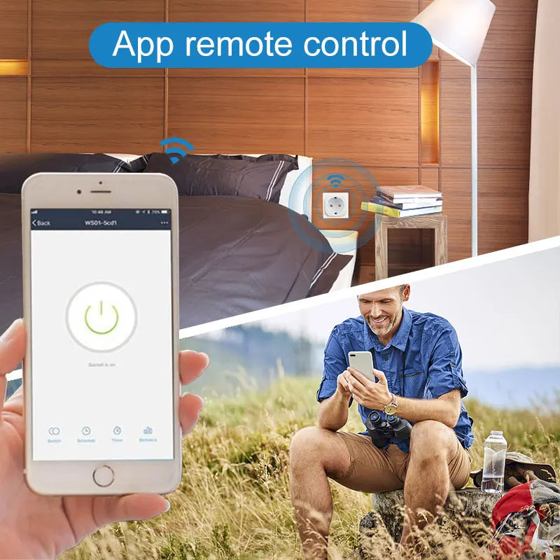 TUYA Smart Plug WiFi Socket EU 16A/20A With Power Monitor Timing Function Voice Control Works With Alexa GoogleHome