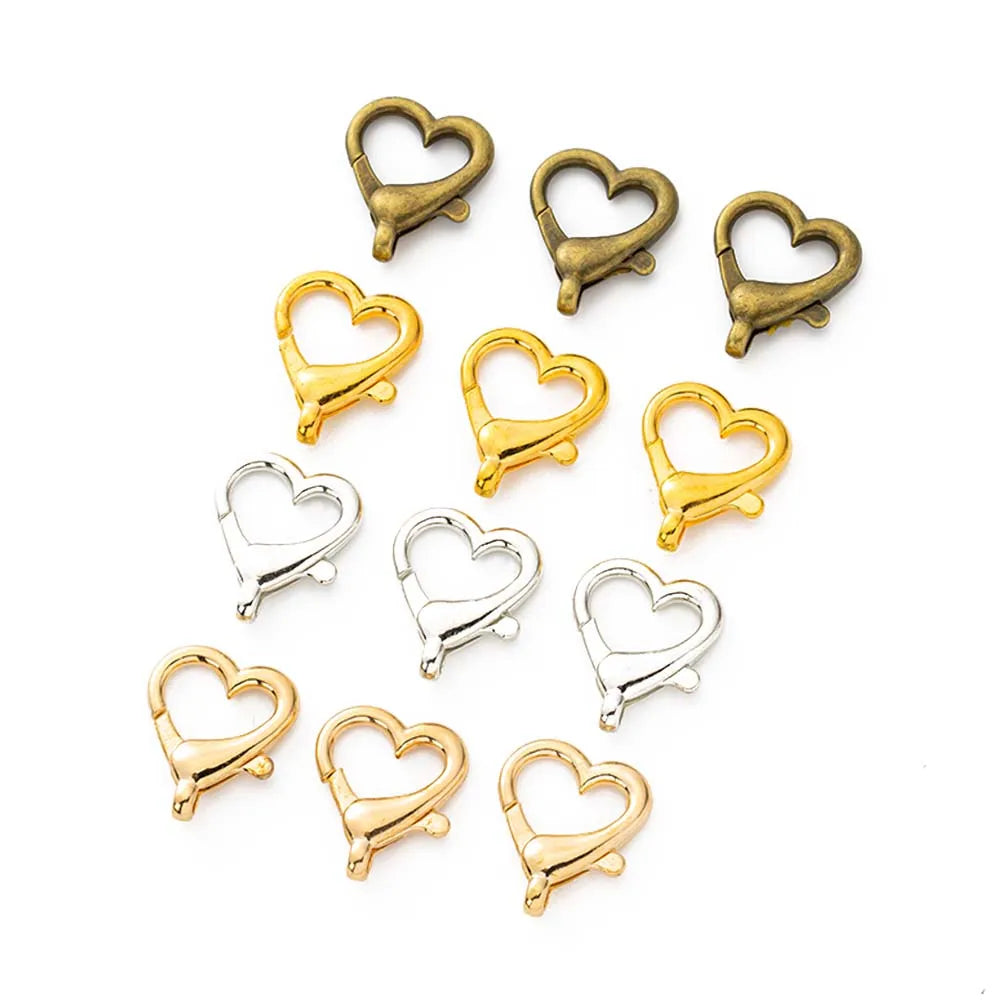 10pcs 22x26mmHeart Lobster Clasp Hook for DIY Keychain Jewelry Key Ring Craft Making Supplies Accessories Findings Material