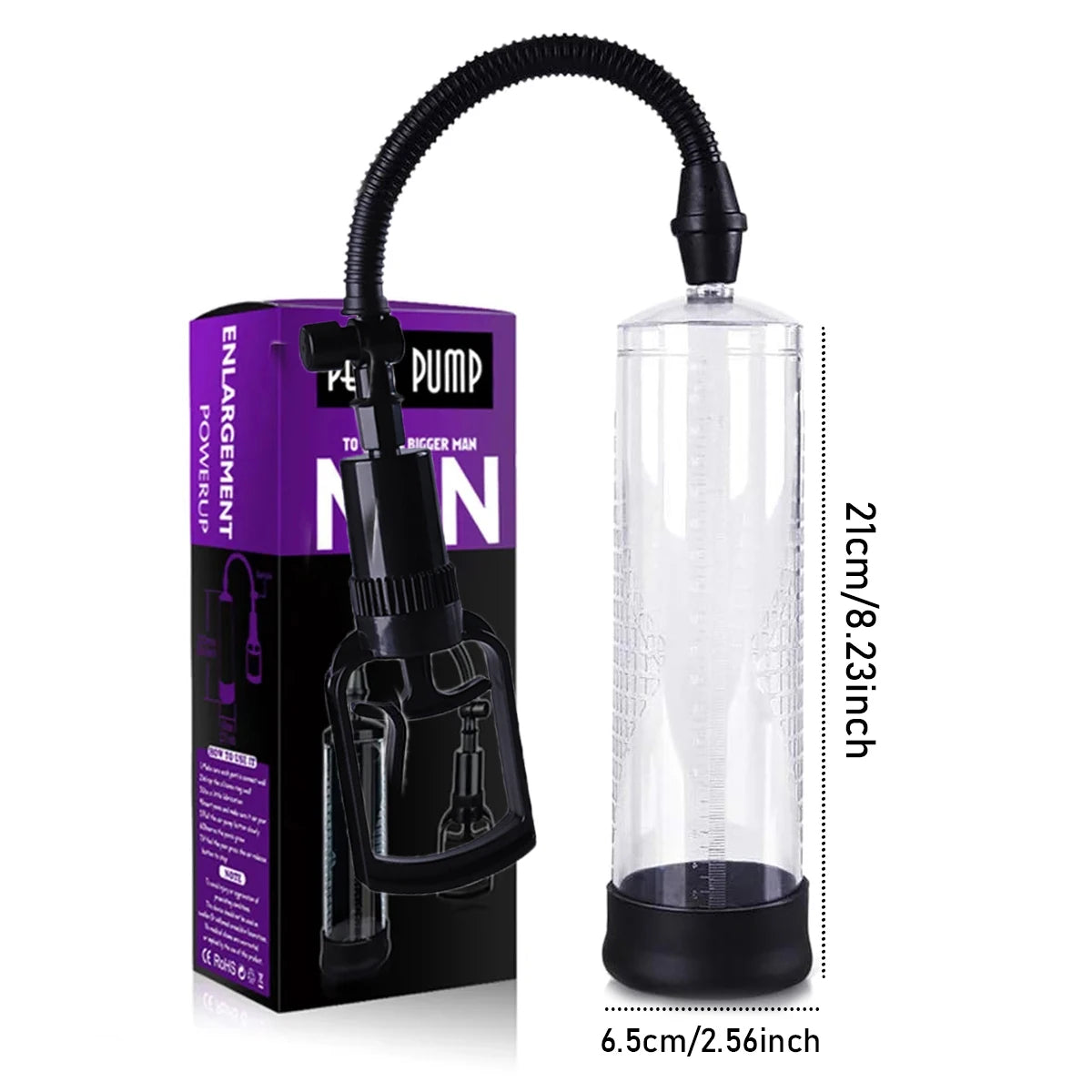 IPX7 Waterproof Electric Penis Pump for Enlargement Man Vacuum Pump Enlargement Extend Pump 4 Suction Levels 2 Silicone Sleeves