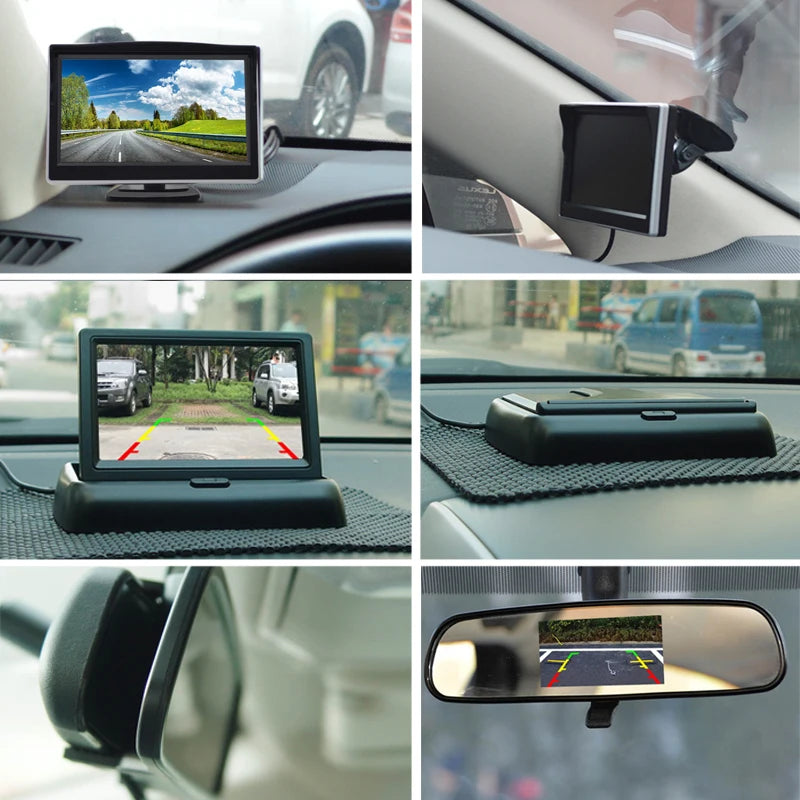 Easy Installation 4.3"5" Car Rear View Backup Camera LCD Monitor  for Vehicle Van Night Vision Reverse Video Parking System
