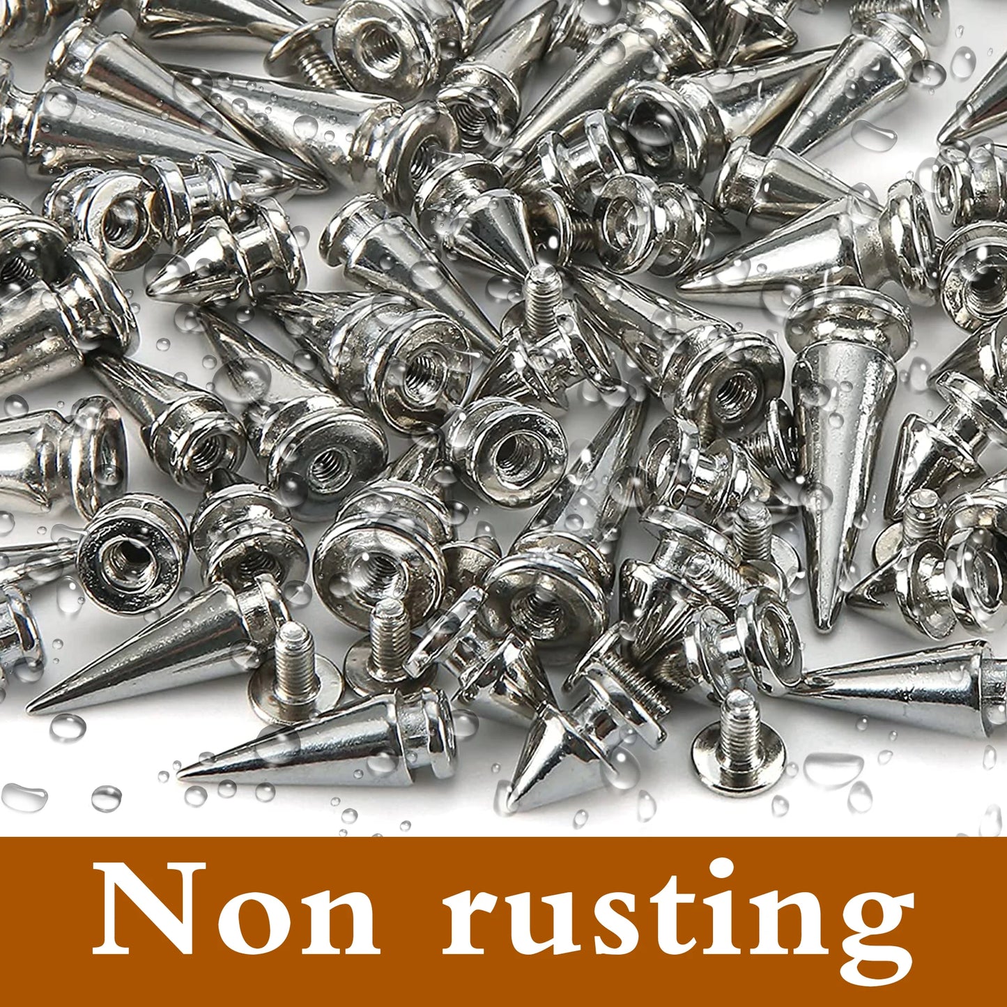 Cone Spikes Clothing Studs Screw Back Rivet With Tools For Clothes Shoes Belts Bags Dog Collars Craft