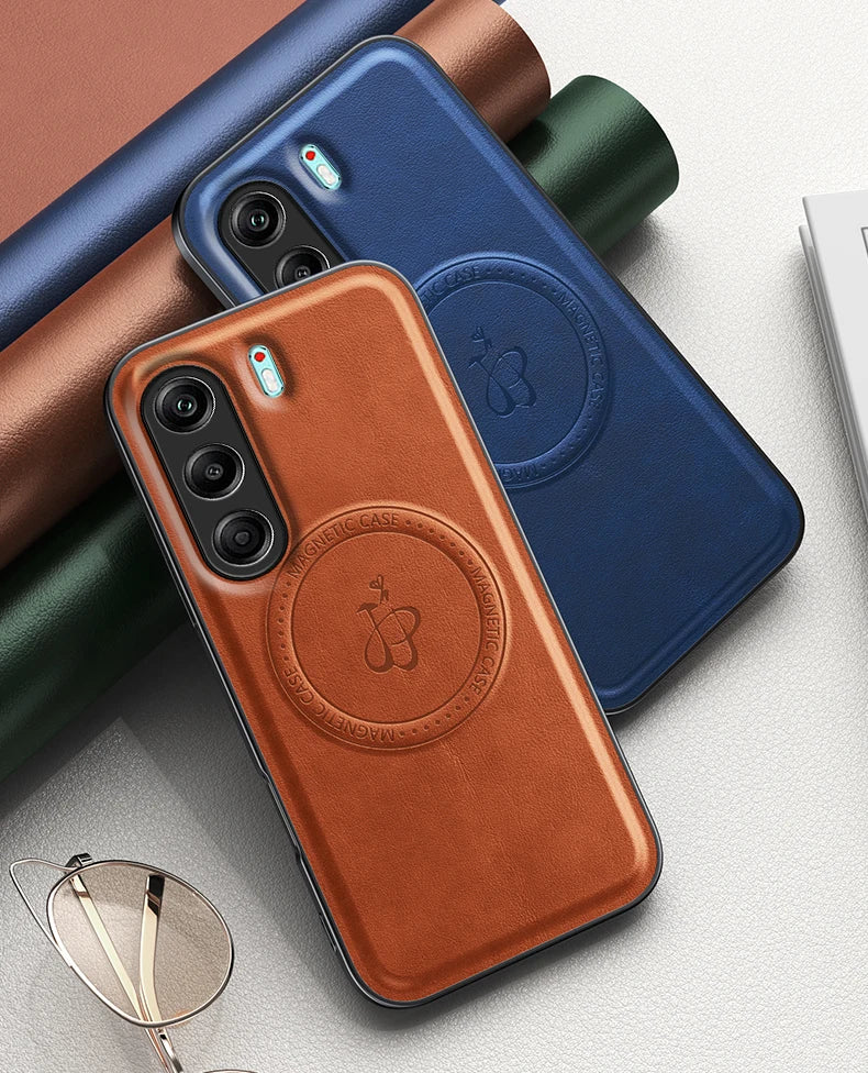 For Tecno Camon 40 Pro 4G 5G Magnetic Wireless Charging Leather Phone Case Shockproof Silicone Lens Protect Cover Cases Bracket