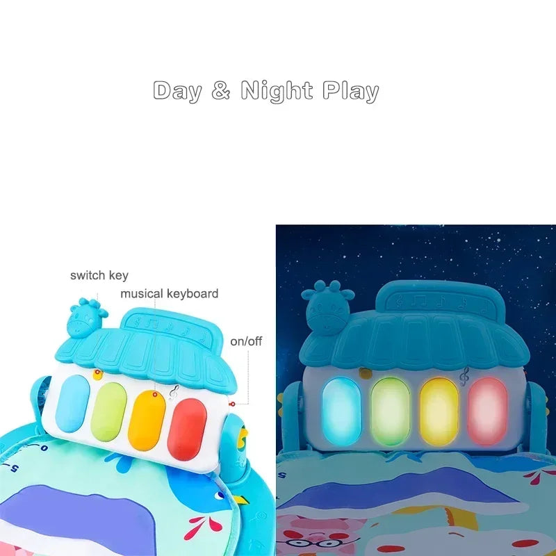 Baby Activity Gym Rack Newborn Play Mat Musical Piano Keyboard Crawling Blanket Pedal Early Education 0-36 Months Toy Gifts