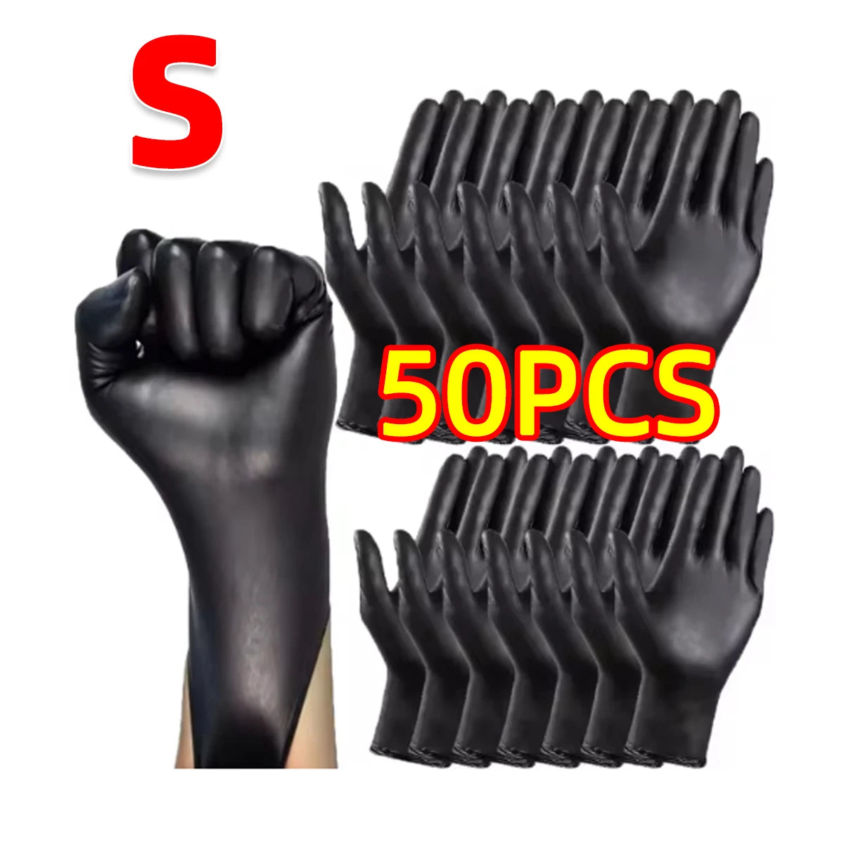 Disposable black gloves, multi-purpose, latex-free, sterile, medical, cooking, home use, easy, simple and clean