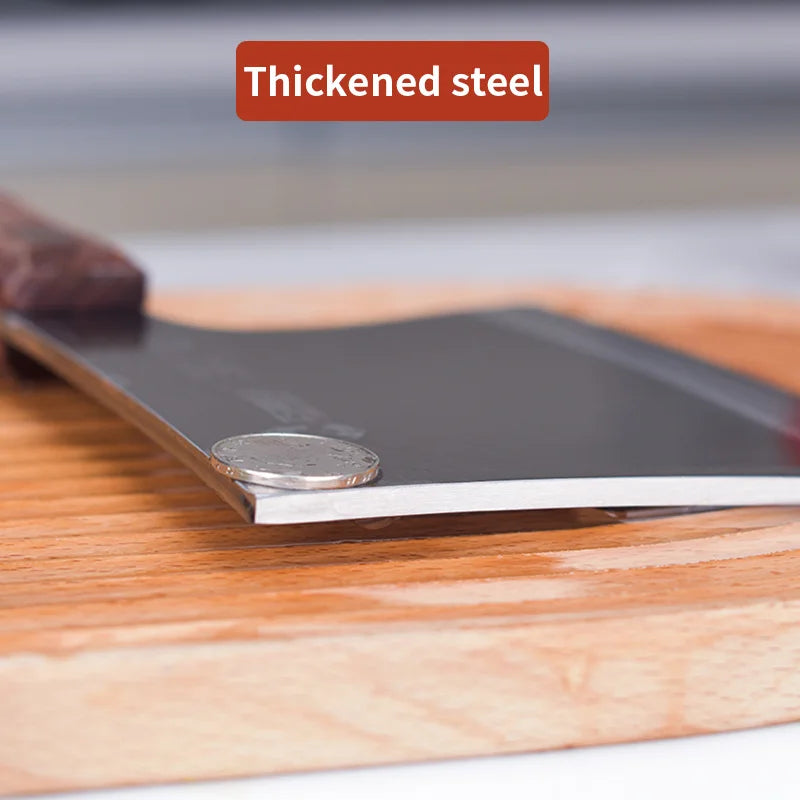 Manganese Steel Butcher Axe | Heavy-Duty Bone Chopper for Home & Commercial Use | Full Tang Forged with Anti-Slip Handle & Hangi