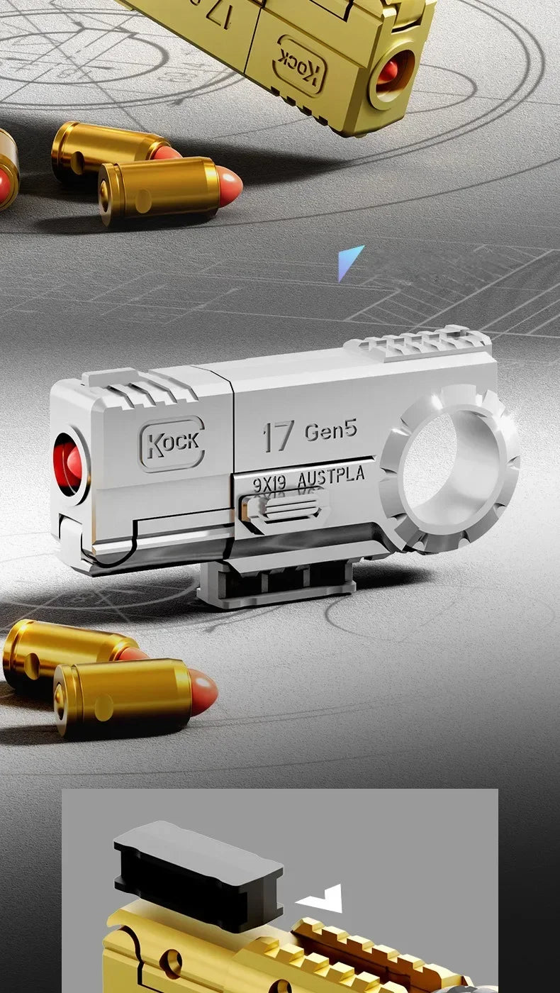 Ring Pistol Soft Bullet Gun Portable Mini 3D Decompression Shell Ejection Alloy Outdoor Funny Toy Boy Birthday Gift Fidget Toys