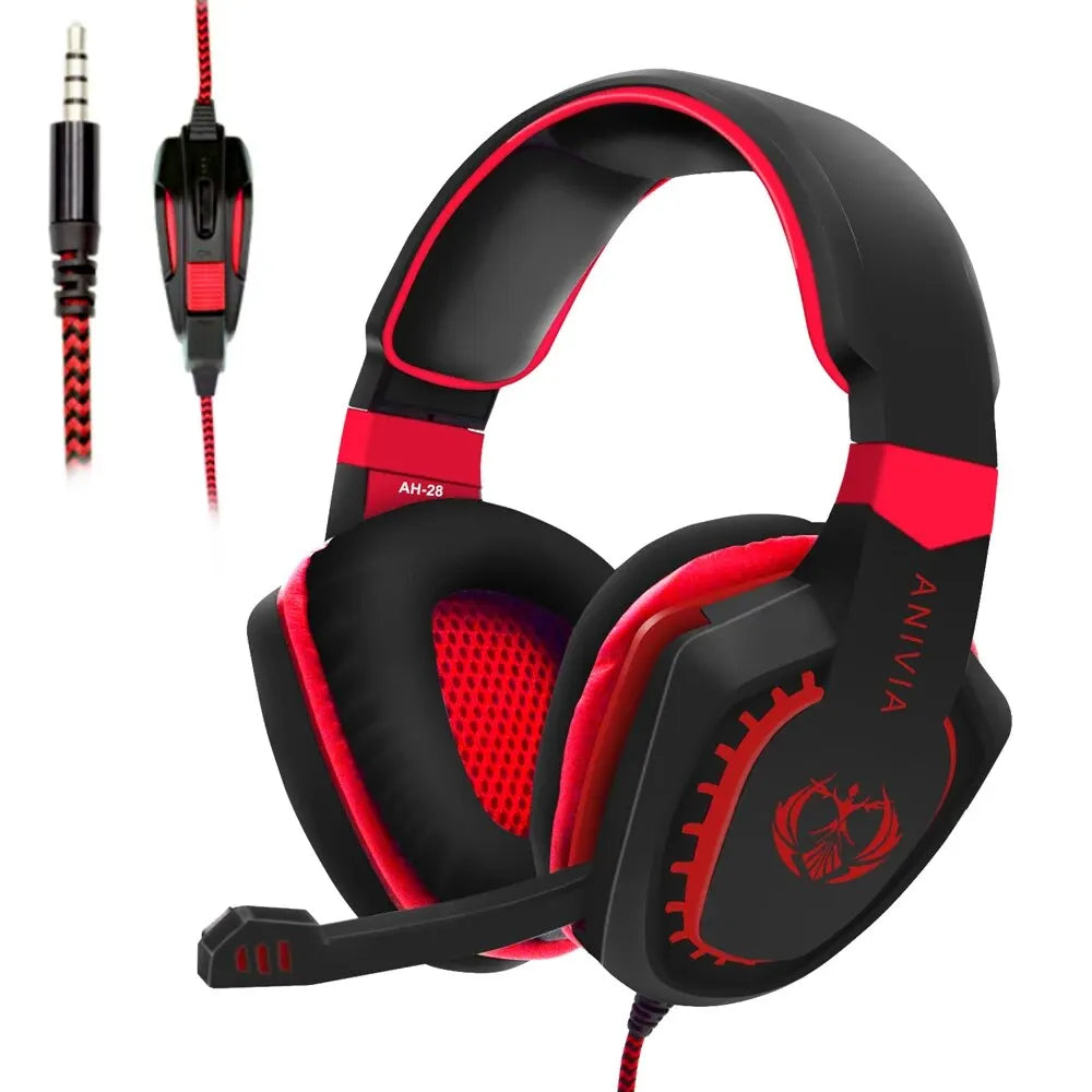 Headphones wired Gaming Headset Noise Isolating Overear Headphone with Mic.Volume Control Bass Surround for PC PS4 PS5 XBOX