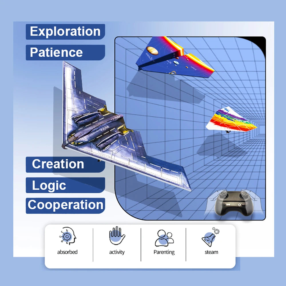 F22 Raptor RC Plane 2.4G 2CH Remote Control Flying Glider With LED Lights EPP Foam Airplane Toys For Children Gifts