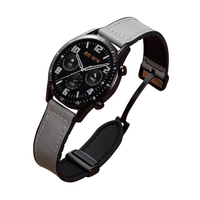 Leather Silicone Strap For Samsung Galaxy Watch 4 5 6 7 40mm/44mm Magnetic Band For Galaxy Watch 4/6 Classic 43 47mm 42 46mm